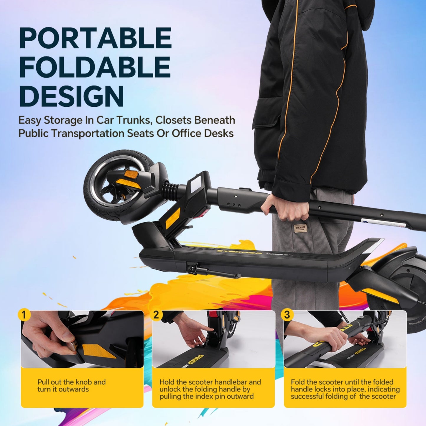 ETEKHOP Electric Scooter for Adult,1000W Peak Motor, Max 24 Mph 30 Miles Long Range, 36V 15AH UL 2272 Battery, 9" Off-Road Shock Tire,with NFC Lock App Control Commuting Electric Scooter with All-Terrain Suspension