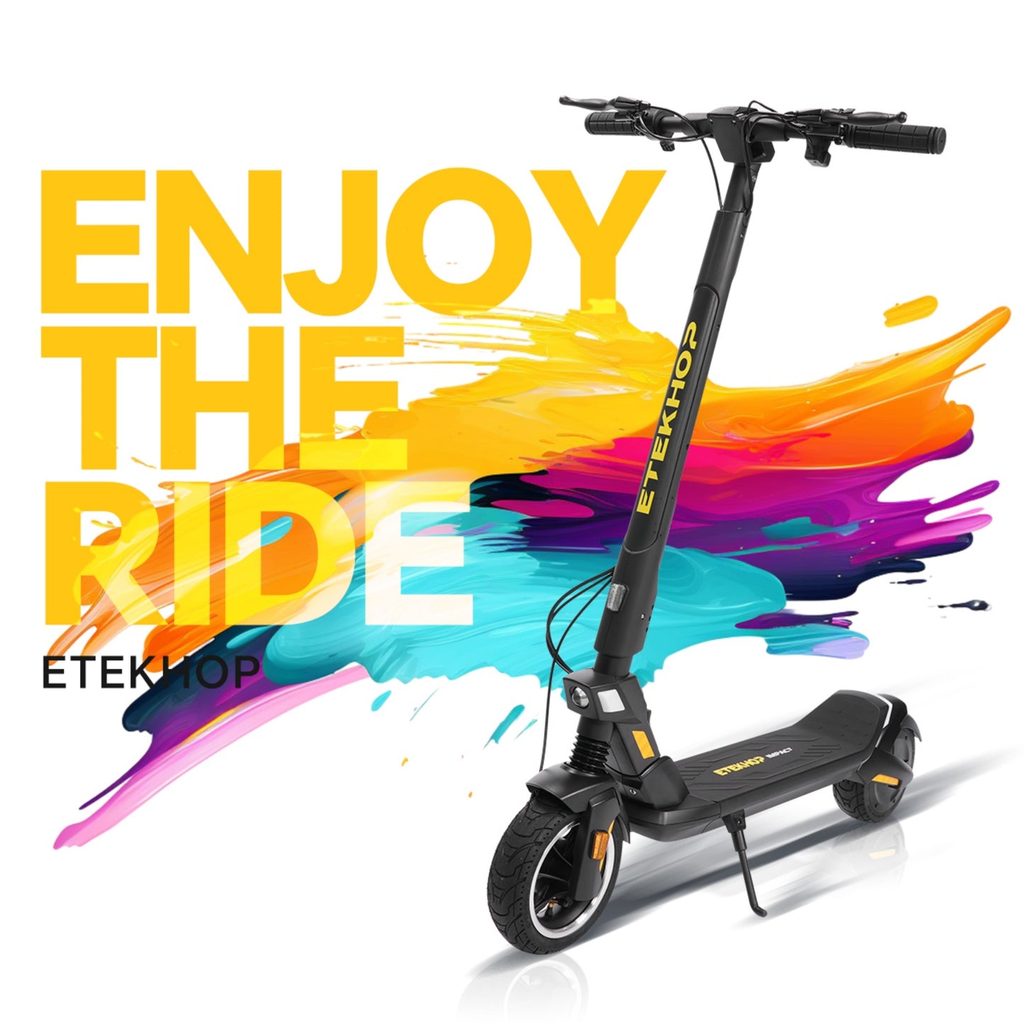 ETEKHOP Electric Scooter for Adult,1000W Peak Motor, Max 24 Mph 30 Miles Long Range, 36V 15AH UL 2272 Battery, 9" Off-Road Shock Tire,with NFC Lock App Control Commuting Electric Scooter with All-Terrain Suspension