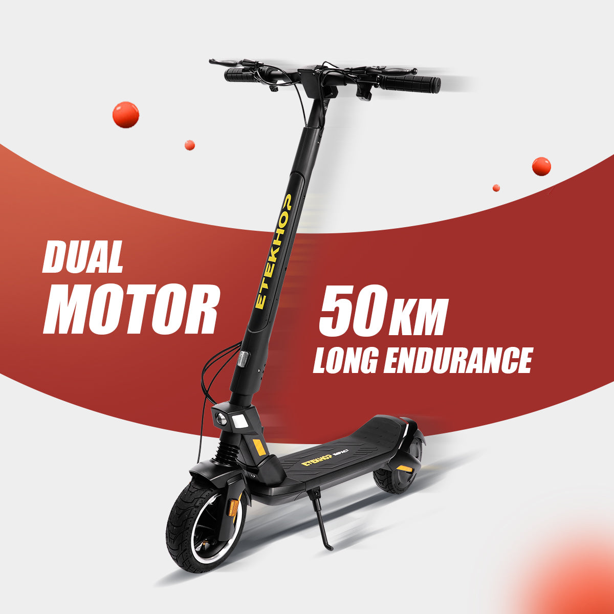 ETEKHOP Electric Scooter for Adult,1000W Peak Motor, Max 24 Mph 30 Miles Long Range, 36V 15AH UL 2272 Battery, 9" Off-Road Shock Tire,with NFC Lock App Control Commuting Electric Scooter with All-Terrain Suspension