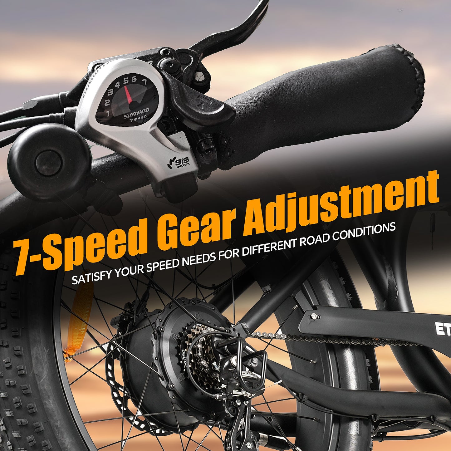 S26 Retro Electric Cruiser Bike: 1500W Peak Power Motor, 34 MPH, 48V 20Ah Battery 50 Mile Long Range, 26" Fat Tires for Any Terrain, with Shimano 7-Speed, Hydraulic Disc Brakes