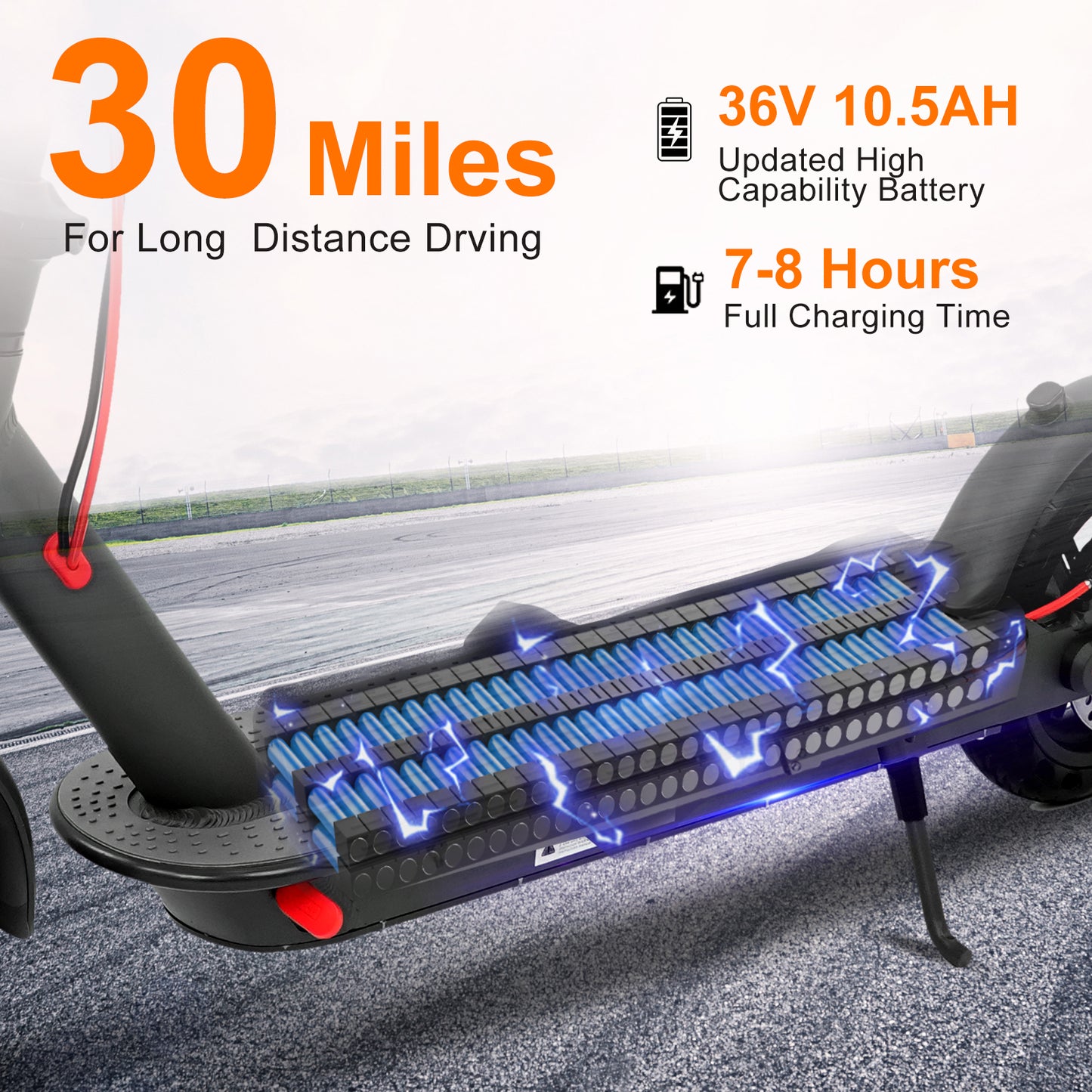 Electric Scooter,30 Miles Long Range 36V 10.5AH Battery,350W Motor,19 Mph Top Speed,8.5" Solid Tires Portable Commuter Folding Electric Scooter for Adults and Teens with APP Control