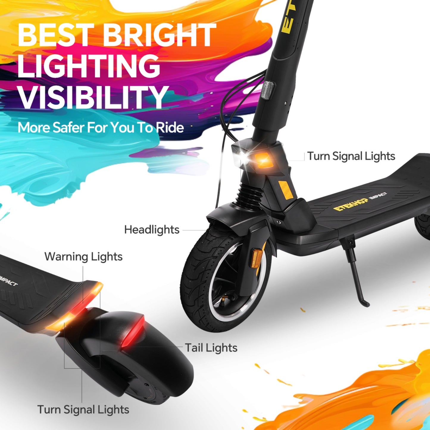 ETEKHOP Electric Scooter for Adult,1000W Peak Motor, Max 24 Mph 30 Miles Long Range, 36V 15AH UL 2272 Battery, 9" Off-Road Shock Tire,with NFC Lock App Control Commuting Electric Scooter with All-Terrain Suspension