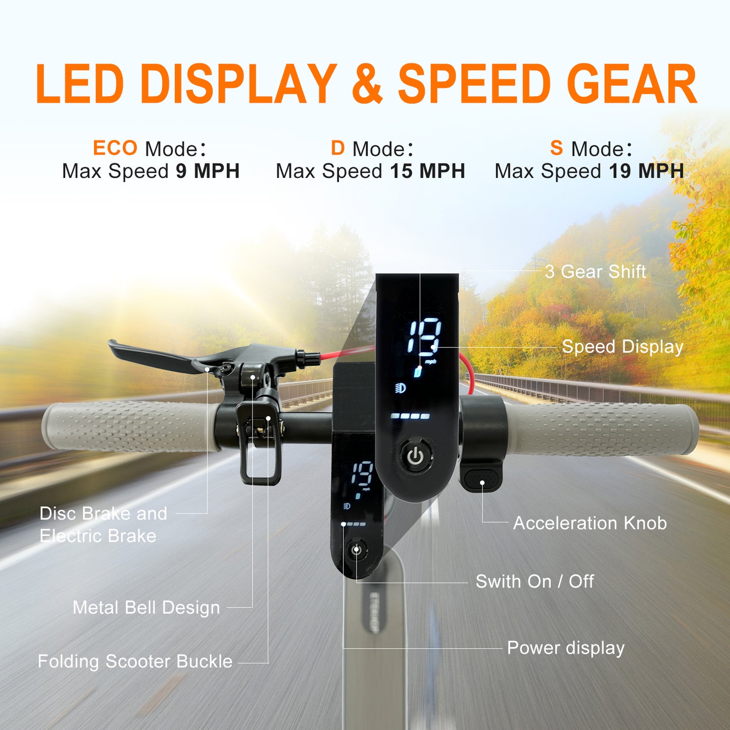 Electric Scooter,30 Miles Long Range 36V 10.5AH Battery,350W Motor,19 Mph Top Speed,8.5" Solid Tires Portable Commuter Folding Electric Scooter for Adults and Teens with APP Control