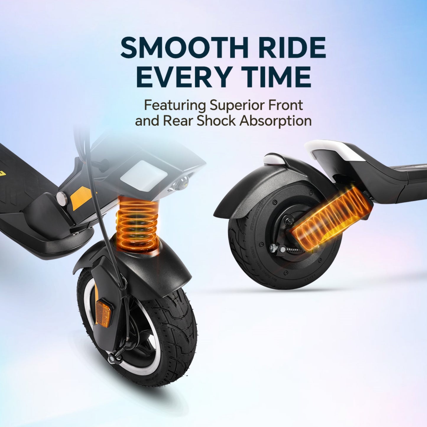 ETEKHOP Electric Scooter for Adult,1000W Peak Motor, Max 24 Mph 30 Miles Long Range, 36V 15AH UL 2272 Battery, 9" Off-Road Shock Tire,with NFC Lock App Control Commuting Electric Scooter with All-Terrain Suspension