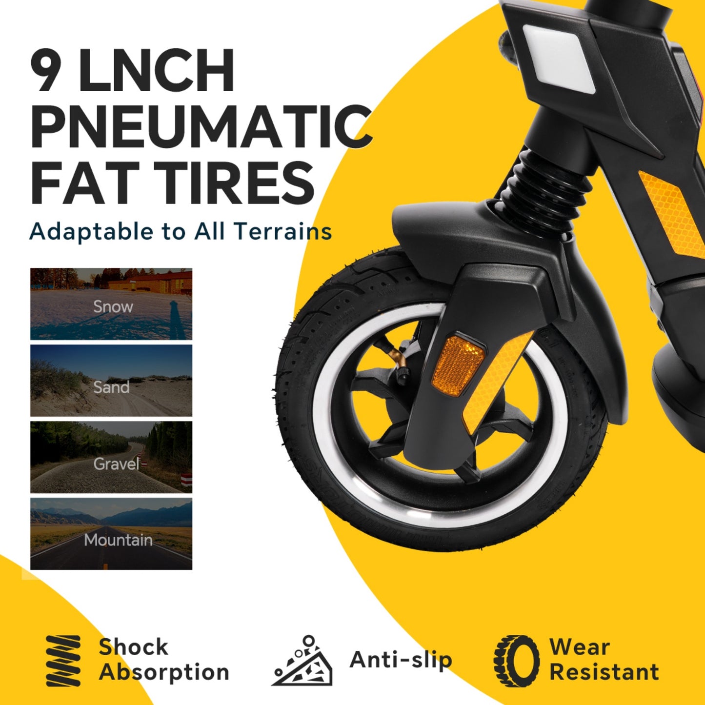ETEKHOP Electric Scooter for Adult,1000W Peak Motor, Max 24 Mph 30 Miles Long Range, 36V 15AH UL 2272 Battery, 9" Off-Road Shock Tire,with NFC Lock App Control Commuting Electric Scooter with All-Terrain Suspension