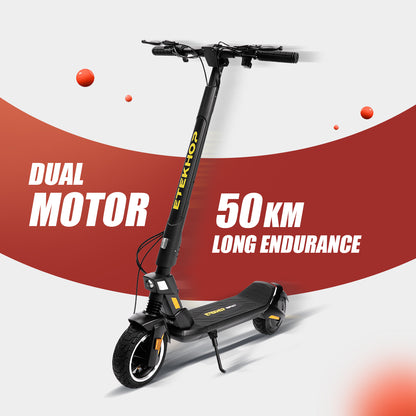 ETEKHOP Electric Scooter for Adult,1000W Peak Motor, Max 24 Mph 30 Miles Long Range, 36V 15AH UL 2272 Battery, 9" Off-Road Shock Tire,with NFC Lock App Control Commuting Electric Scooter with All-Terrain Suspension