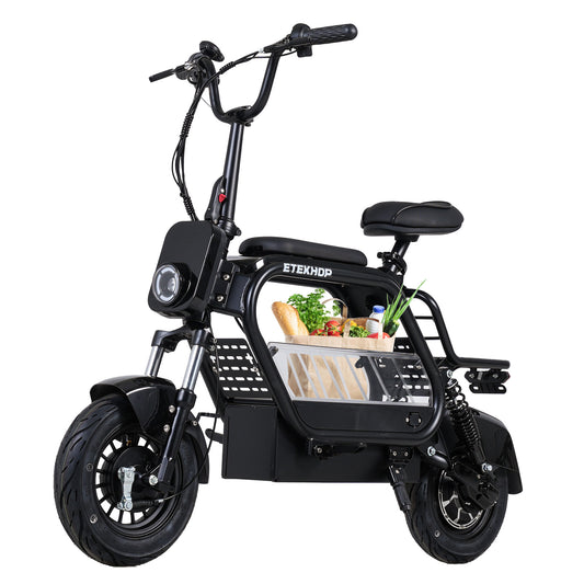 ETEKHOP Electric Scooter For Adults, 48V 20Ah Samsung Battery, 50 Miles Long Range, 800W Peak Power, 24MPH Top Speed, All-Terrain 14" Tubeless Tires, with Large Storage and Front Rear Suspension